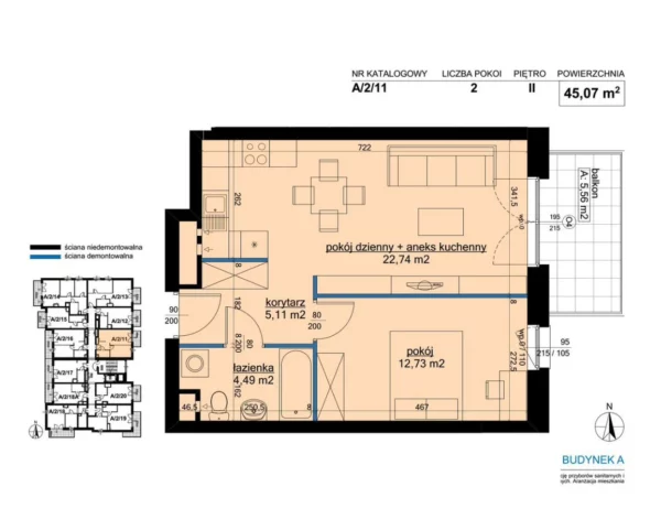 1 bedroom apartment 45 m² Poznan, Poland