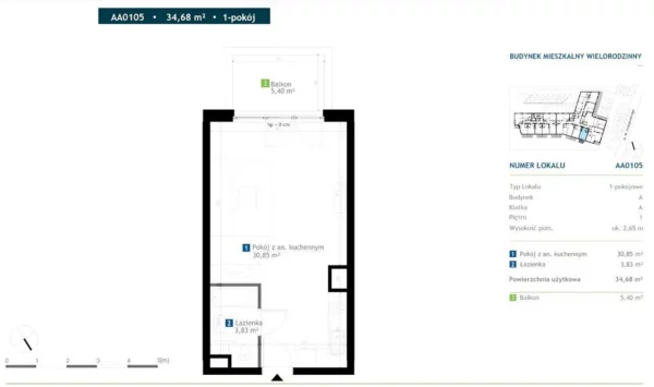 Studio apartment 1 bedroom 35 m² Warsaw, Poland - obrazek 7