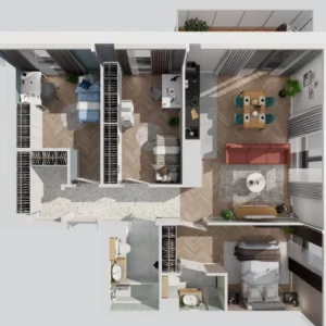 3 bedroom apartment 74 m² Warsaw, Poland