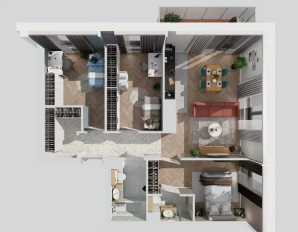 3 bedroom apartment 74 m² Warsaw, Poland