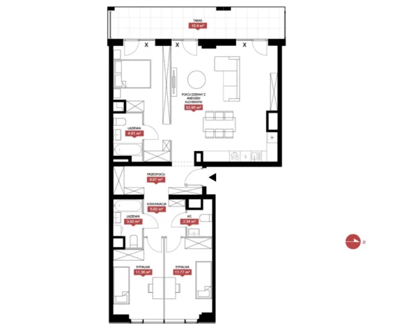 3 bedroom apartment 99 m² Warsaw, Poland - obrazek 2