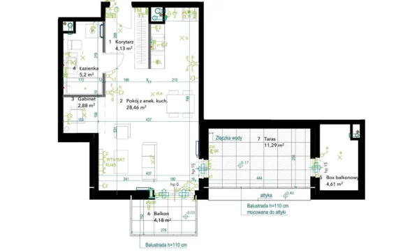 Studio apartment 1 bedroom 45 m² Warsaw, Poland - obrazek 4