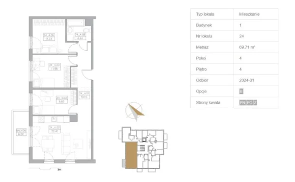 3 bedroom apartment 70 m² Reda, Poland