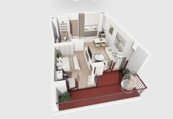1 bedroom apartment 41 m² Warsaw, Poland - obrazek 3