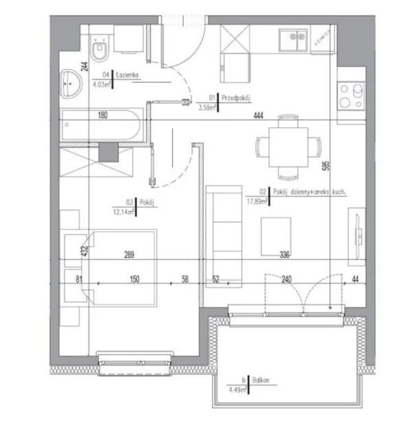 2 room apartment 38 m² Radzymin, Poland - obrazek 6