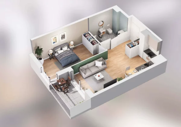 1 bedroom apartment 46 m² Poznan, Poland