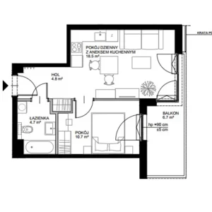 1 bedroom apartment 40 m² Gdansk, Poland