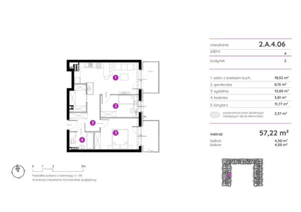 1 bedroom apartment 57 m² Poznan, Poland - obrazek 2