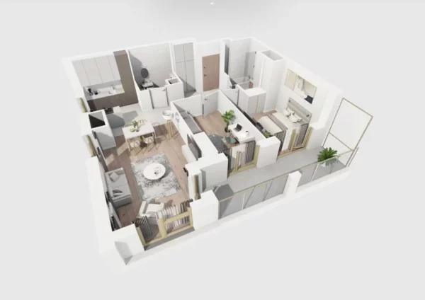 2 bedroom apartment 65 m² Warsaw, Poland - obrazek 3