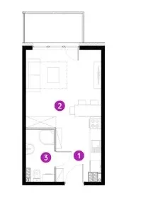 1 room apartment 26 m² Gdansk, Poland