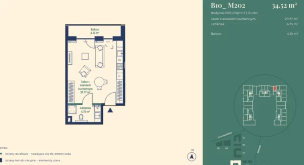 1 bedroom apartment 35 m² Poznan, Poland - obrazek 6