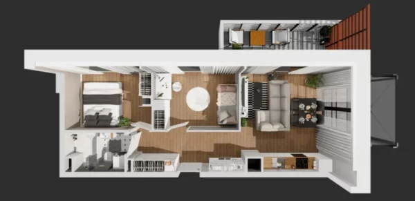 2 bedroom apartment 53 m² Gdansk, Poland - obrazek 13