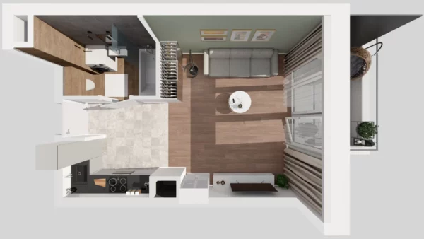 Studio apartment 1 bedroom 29 m² Warsaw, Poland - obrazek 7