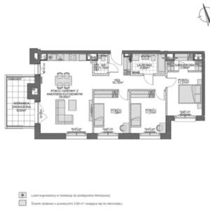 3 bedroom apartment 88 m² Gdansk, Poland