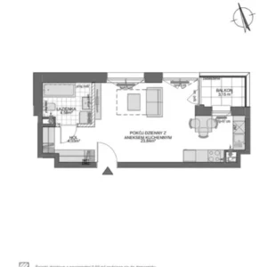 1 room apartment 33 m² Gdansk, Poland