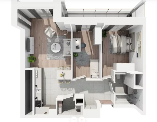 2 bedroom apartment 62 m² Warsaw, Poland - obrazek 2