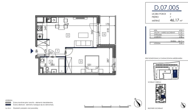 1 bedroom apartment 46 m² Poznan, Poland - obrazek 5