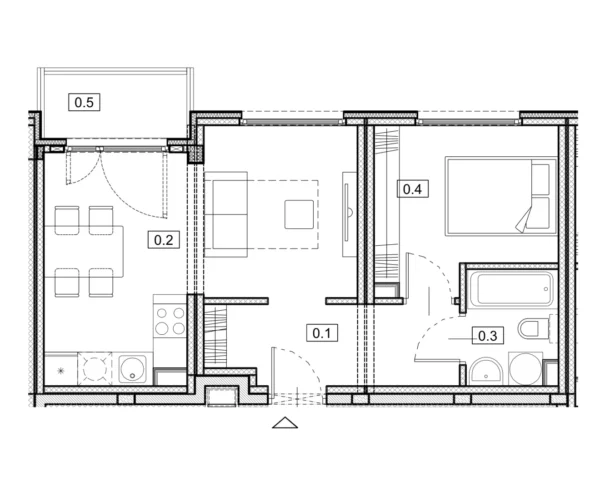 2 room apartment 37 m² Warsaw, Poland - obrazek 3