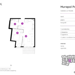 1 bedroom apartment 37 m² Gdansk, Poland
