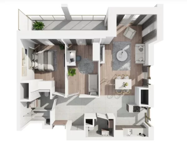 2 bedroom apartment 65 m² Warsaw, Poland - obrazek 2