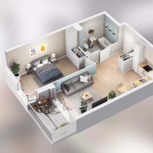 1 bedroom apartment 45 m² Poznan, Poland