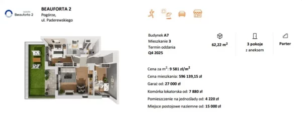 2 bedroom apartment 66 m² Pogorze, Poland - obrazek 10