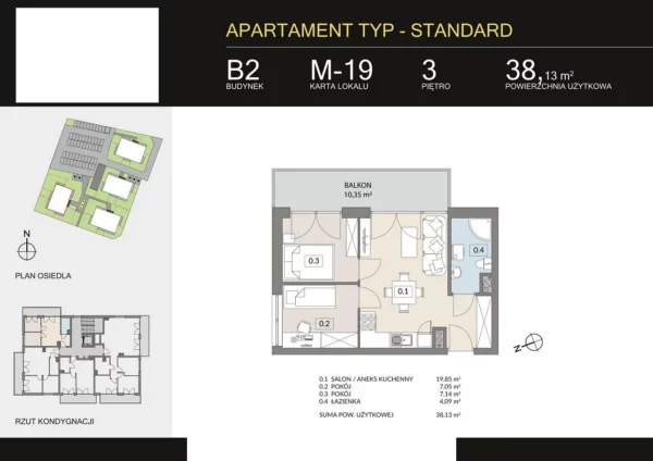 2 bedroom apartment 38 m² Poznan, Poland - obrazek 2