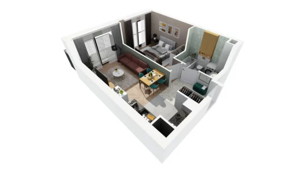 2 room apartment 40 m² Warsaw, Poland - obrazek 9