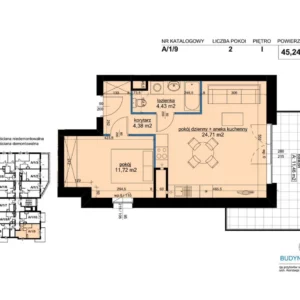 1 bedroom apartment 45 m² Poznan, Poland