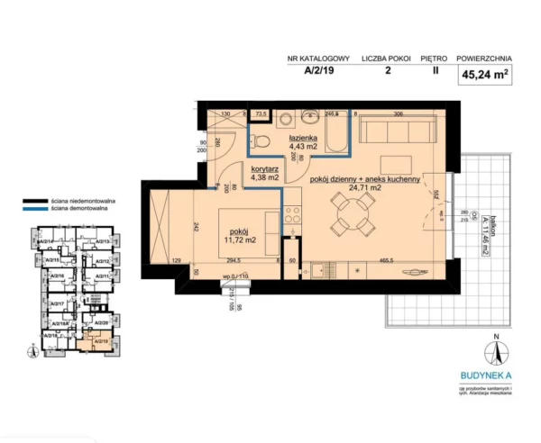 1 bedroom apartment 45 m² Poznan, Poland