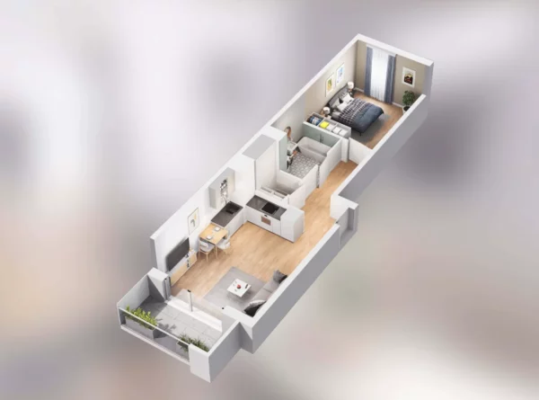 1 bedroom apartment 46 m² Poznan, Poland - obrazek 4