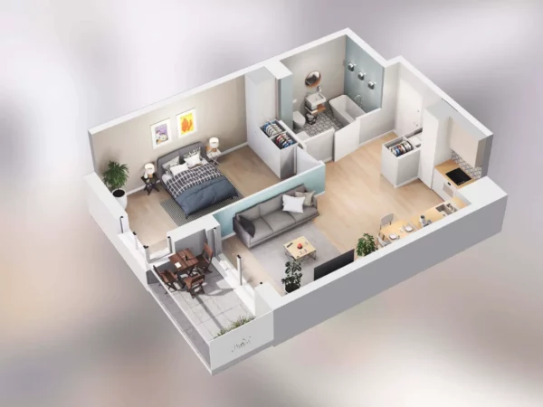 1 bedroom apartment 46 m² Poznan, Poland