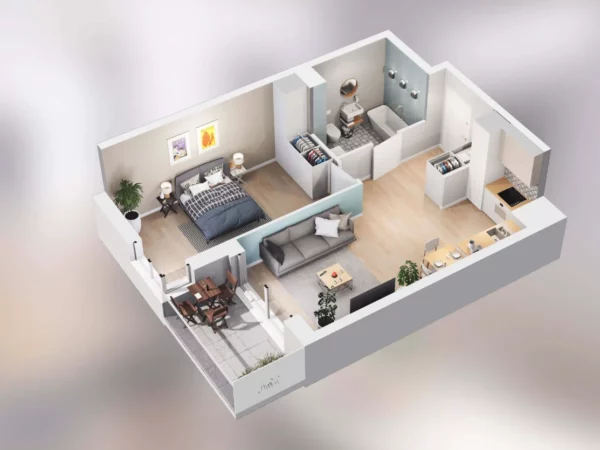 1 bedroom apartment 45 m² Poznan, Poland
