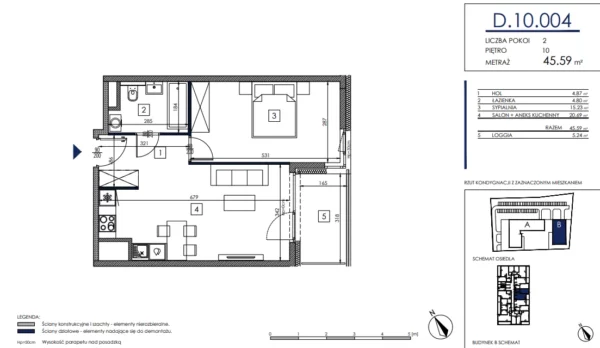 1 bedroom apartment 46 m² Poznan, Poland - obrazek 5