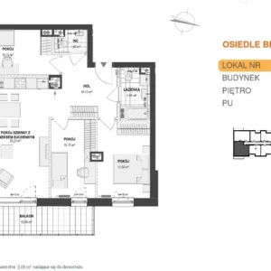 3 bedroom apartment 77 m² Pogorze, Poland