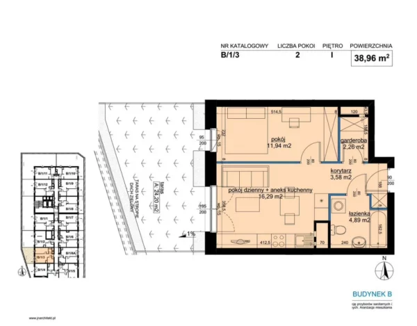1 bedroom apartment 39 m² Poznan, Poland