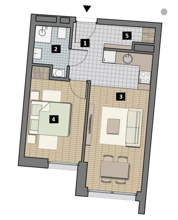 2 room apartment 40 m² Krakow, Poland - obrazek 11