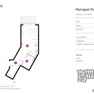 1 room apartment 34 m² Gdansk, Poland