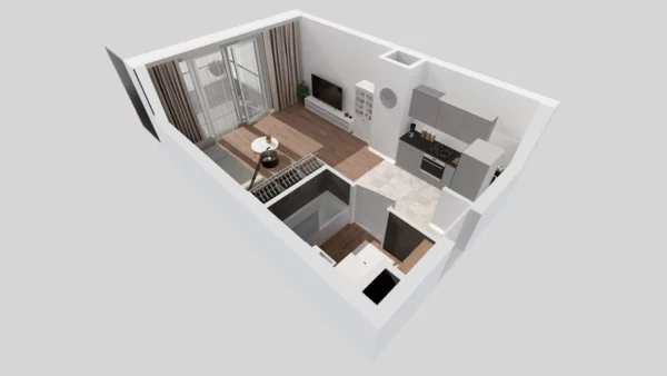 Studio apartment 1 bedroom 29 m² Warsaw, Poland - obrazek 6