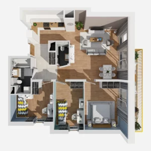 3 bedroom apartment 78 m² Warsaw, Poland