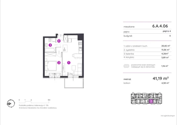 1 bedroom apartment 41 m² Poznan, Poland - obrazek 2