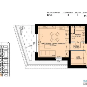 1 bedroom apartment 41 m² Poznan, Poland