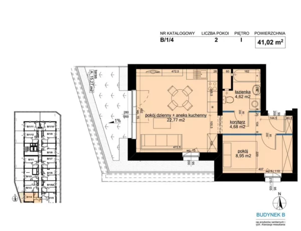1 bedroom apartment 41 m² Poznan, Poland