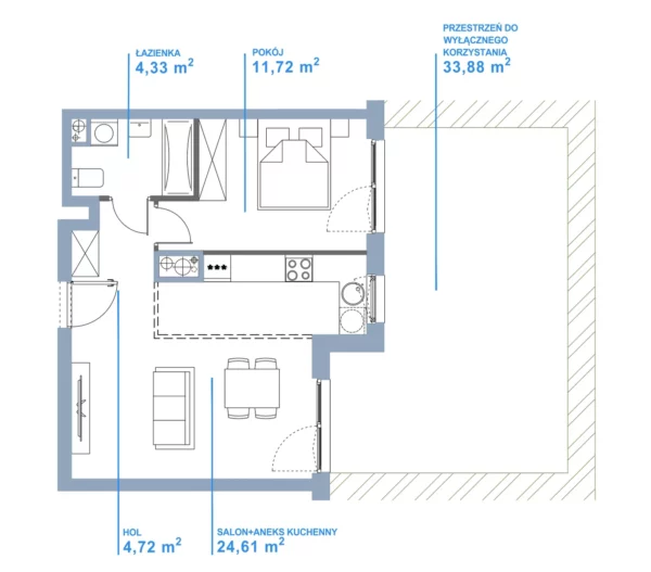 Penthouse 2 rooms  Warsaw, Poland - obrazek 11