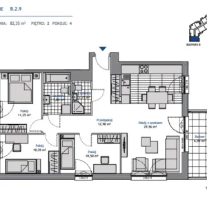 3 bedroom apartment 82 m² Gdynia, Poland