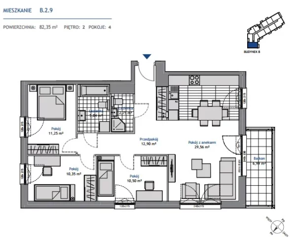 3 bedroom apartment 82 m² Gdynia, Poland