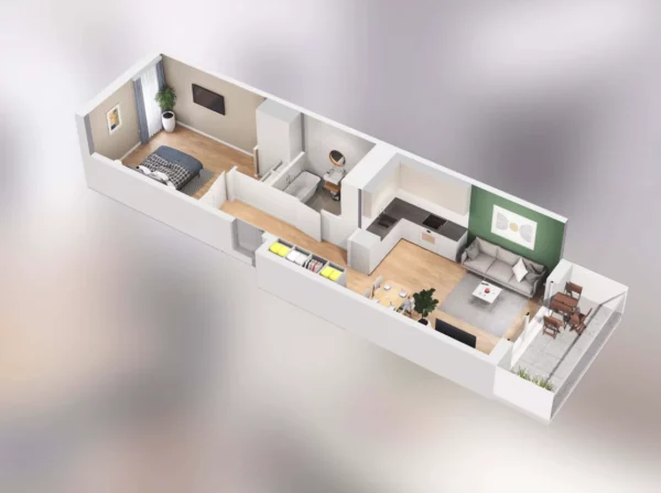 1 bedroom apartment 48 m² Poznan, Poland
