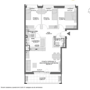 3 bedroom apartment 82 m² Gdansk, Poland