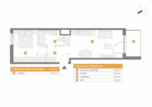 2 room apartment  Warsaw, Poland - obrazek 2