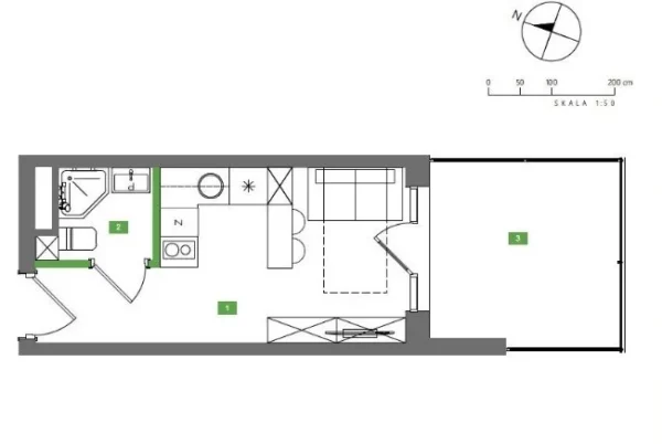 1 room apartment 16 m² Gdansk, Poland - obrazek 6